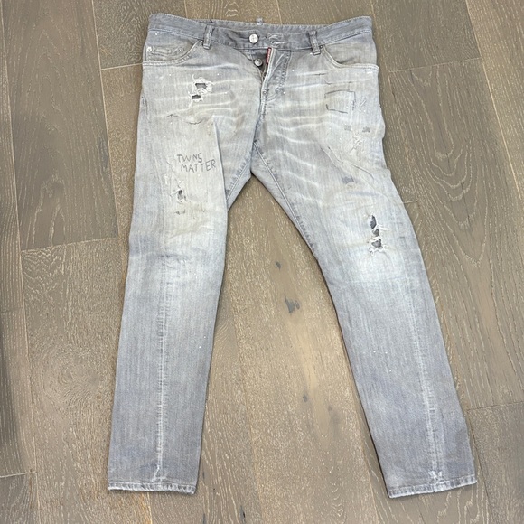 DSQUARED2 Other - DSQUARED2 Distressed Light Gray Men's Jeans size 34